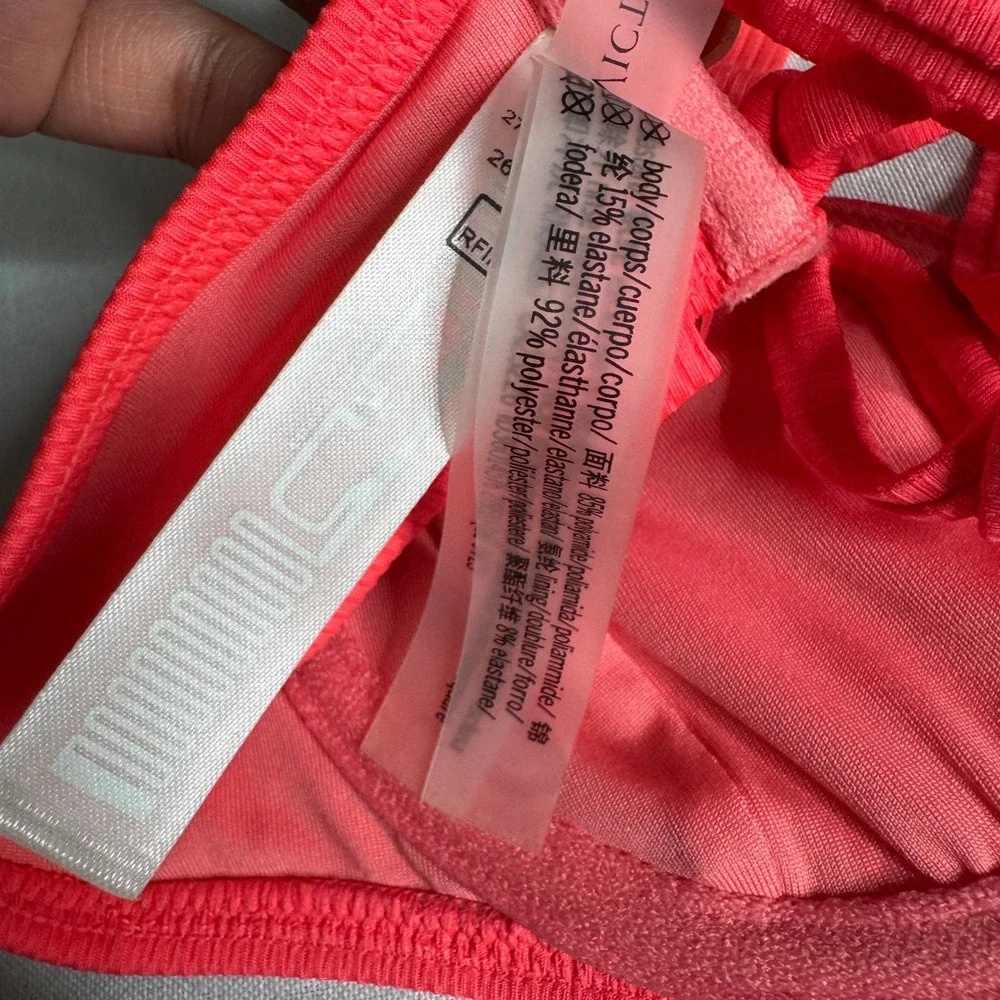Victoria's Secret Swim Ribbed Full Coverage Underwire Bikini Top Pink Island 34A